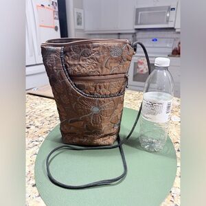 Vintage Maruca City Bag Brown Floral Quilted Crossbody